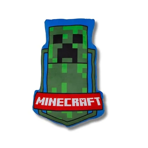 Character World Deko-Kissen für Kinder & Teenager, weich, kuschelig, 3D Kissen Form, perfekt als Kuscheltier für Minecraft und Gaming Fans, Geschenk Creeper Fanartikel (Minecraft)