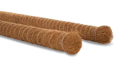 Novatool Pflanzstab Kokos 80+110 cm I Ø 45mm I verlängerbar I natürlicher Kokosfaser I Pflanzenhalter I Rankstab I Moosstab Kokosstab