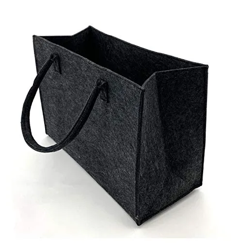 heimtexland Allzweck Filztasche Einkaufstasche Shopper Filz Tragetasche Einkaufskorb Aufbewahrung XL Tasche mit Henkel 30x45 robust langlebig Geschenkidee Typ717 Anthrazit 30x45 cm