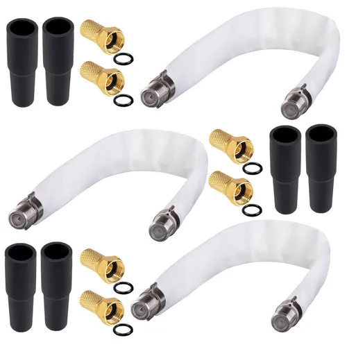 3x Fensterdurchführung Sat Antennenkabel Flachkabel Koaxial Fenster TV HD 3D 4K