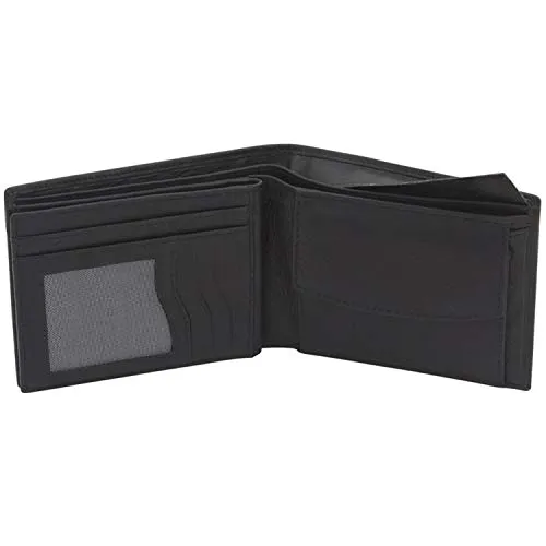 Friedrich|23, Herren Geldbeutel, Nappa Vollrindleder, Secret Line, 12,5 x 9,5 x 1,5 cm, Schwarz, 16120-2