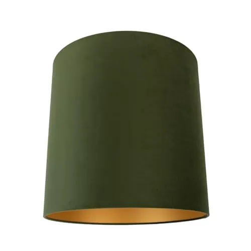 QAZQA Baumwolle Velour-Lampenschirm grün 40I40I40 mit Gold in grün von QAZQA