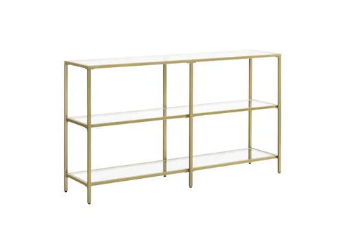 VASAGLE Konsolentisch Glas gold 130 x 30 cm in gold von VASAGLE