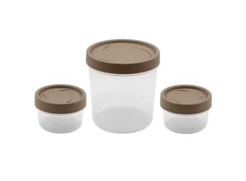 Engelland Vorratsdose Gewürzdosen Set mit Schraubdeckel, Kunststoff, (Vorteils-Set, 3-tlg., stapelbar), Plastikdose, BPA-frei, lebensmittelecht, rund