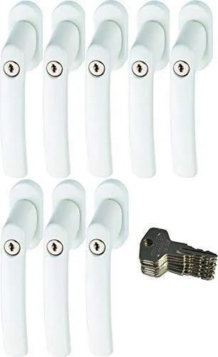 ABUS FG200 W SB abschließbarer Fenstergriff, weiß im Set 8 Stück