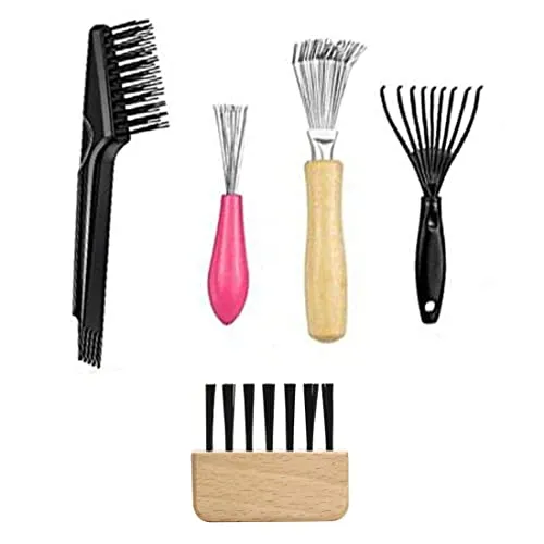 Stück Bürstenreiniger Haarbürstenreiniger Reinigungswerkzeug Set，Mit doppelseitigem Bürstenreiniger，Kamm Reinigungsbürste und Metalldraht Rechen Haarbürsten Reiniger, für Heim und Salongebrauch 5