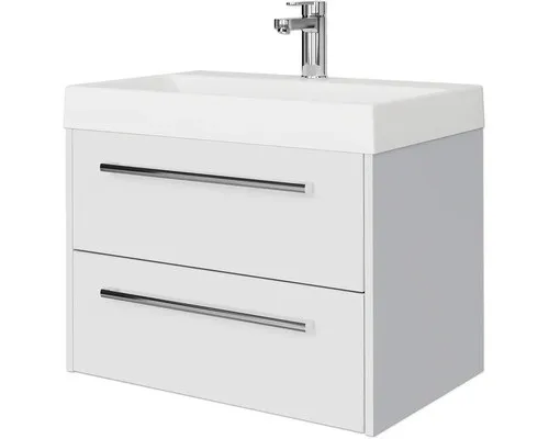 Pelipal Badmöbel-Set Milano BxHxT 70 x 56,9 x 45 cm Frontfarbe weiß hochglanz mi