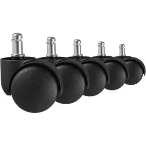 AMSTYLE Stuhlrollen SPM1.910, 5 Stück, Teppichbodenrollen, ungebremst, Ø 5cm, StiftØ 11mm