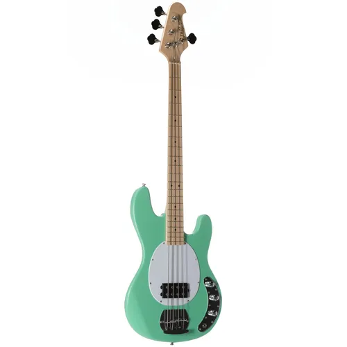 J&D MMB E-Bass 4-Saiter Surf Green - 4-Saiter E-Bass mit robustem Lindenkorpus und Ahornhals, ideal für vielseitige Musikstile. Passiver Humbucker sorgt für kraftvollen Klang und präzise Ansprache.