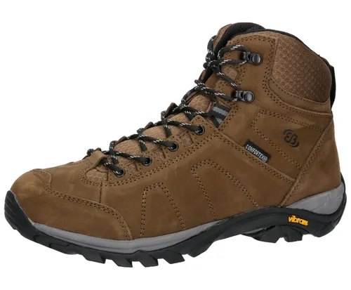 BRÜTTING Outdoorstiefel Mount Stevens High, Gr. 47, braun - Wanderschuhe aus robustem Nubukleder mit wasserdichter Membrane und flexibler Gummisohle für optimalen Komfort bei Outdoor-Aktivitäten.