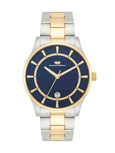 Rhodenwald & Söhne Quarzuhr Eragon Silber/Gelbgold - Elegante Herrenuhr mit robustem Edelstahlarmband und lumineszierenden Obélisque-Zeigern. Ideal für Büro und Freizeit, kombiniert stilvollen Bicolor-Look mit zuverlässigem Quarzwerk.