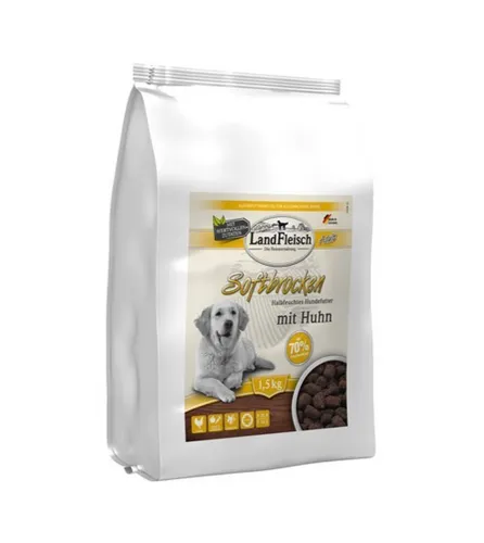 Landfleisch Dog Softbrocken mit Huhn 1,5 kg Beutel Softfutter Glutenfrei