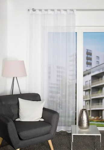HOME WOHNIDEEN Vorhang Schlaufenschal 49041 NESSI Transparentvoile, 245x135 cm (1 St), Schlaufen, transparent, Polyester