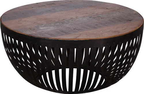 Industrieller Couchtisch 70x33x70 cm mit Drahtkorb