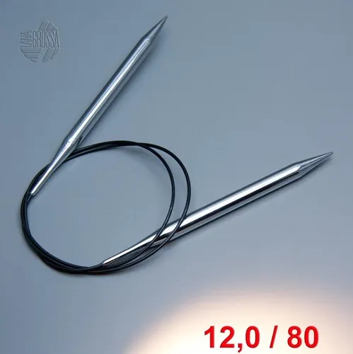 Lana Grossa Rundstricknadel Messing 80cm /12,0mm von LANA GROSSA