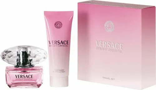 Versace Duft-Set Bright Crystal Eau de Toilette edt 50ml & Body Lotion 100ml - Duft-Set für Damen mit erfrischendem Eau de Toilette und pflegender Body Lotion, ideal für jeden Anlass.