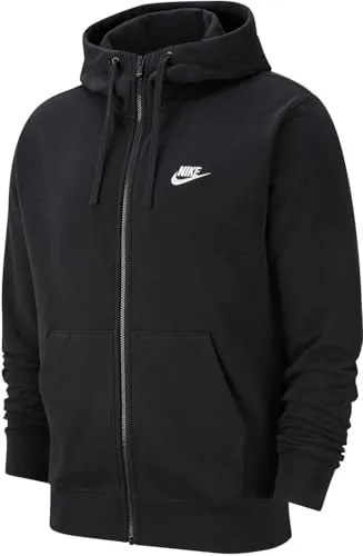 Nike M NSW Club Hoodie FZ FT Herren Trainingsjacke (Schwarz M) BV2648 - Unterjacken mit durchgehendem Reißverschluss, aus weichem French-Terry-Material für ganztägigen Tragekomfort und klassischem Street-Style.