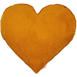 beties Dekokissen HYggelig No.1, Samt-Cord Herz-Kissen in gelb von beties Heimtextil