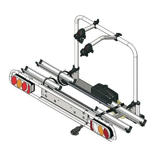 Fabbri 6201940 Bici Exclusiv Deluxe 2 - Gepäckträger für 2 Fahrräder mit Hoch- und Abklappmechanismus, Liftautomatik und patentiertem Schnellverschlusssystem - ideal für den flexiblen Transport.
