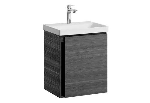 Planetmöbel Waschtisch-Set 50cm mit Unterschrank und Armatur - Waschtisch-Set in Anthrazit, inklusive pflegeleichtem Keramikwaschbecken und Softclose-Türen für leises Schließen. Ideal für stilvolle Badezimmer mit begrenztem Platz.