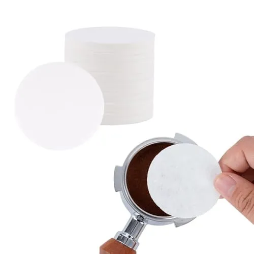 watchget 51 mm Espresso-Papierfilter, 100 Stück, ungebleichte Ersatz-Kaffeefilterpapiere für Espressomaschinen, 51 mm Siebträgerkörbe und Kaffeemaschinen-Werkzeuge