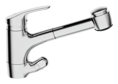 Hansa HANSAMIX Spültisch-Einhand-Einlochbatterie - Küchenarmaturen mit schwenkbarem Auslauf (140°) und herausziehbarer Geschirrbrause für mehr Flexibilität beim Spülen.
