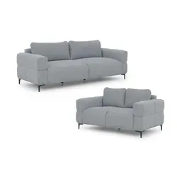 S-STYLE Polstergarnitur 3+2 Cardea in Grau - Moderne Polstergarnitur für gemütliche Stunden. Pflegeleicht und schmutzabweisend, ideal für den Alltag. Maße: B: 217 cm, H: 80 cm. Hochwertige Materialien sorgen für ein angenehmes Sitzgefühl. Perfekt für Ihr Wohnzimmer!