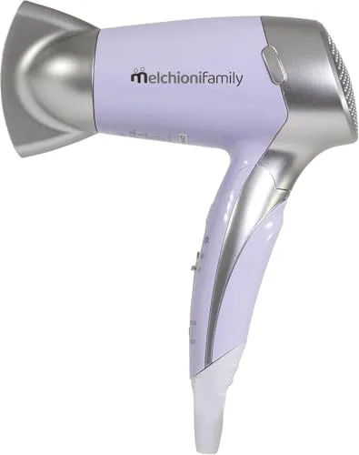 Melchioni Family | HANDY STYLE Reisehaartrockner, klappbarer Griff, Reisehaartrockner mit 2 Temperaturen, kompakt und leistungsfähig, doppelte Stromversorgung für weltweite Reisen