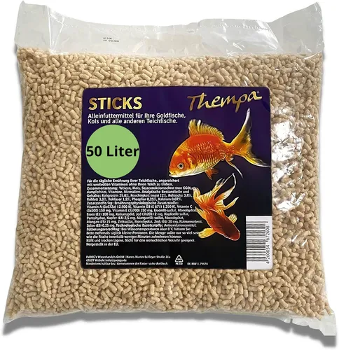 Goldene Premium Teichsticks für Koi Goldfische Premiumfutter 50L