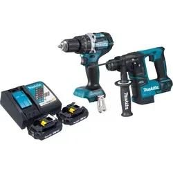 Makita DLX 2278 RA Akku Kombo Kit – DHP 484 Schlagbohrschrauber & DHR 171 Bohrhammer - Vielseitiges Akku-Combo-Set mit DHP 484 Schlagbohrschrauber und DHR 171 Bohrhammer. Ideal für präzise Bohr- und Schraubarbeiten. Kompakt, leistungsstark und ausgestattet mit langlebigen Akkus.