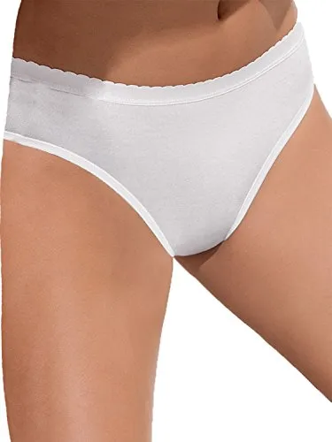 Pompadour Damen Hüftslip Pur 3er Pack Größe 38, Farbe weiß