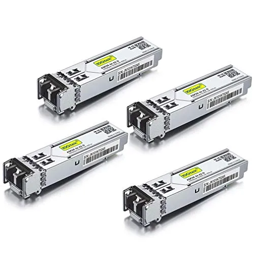 [4 Stück] 10Gtek 1Gb SFP SX Multimode Modul 550-Meter, 1000Base-SX LC Gbic Transceiver, Kompatibel für Cisco GLC-SX-MMD, Meraki, Ubiquiti UniFi UF-MM-1G, Netgear AGM731F, Mikrotik, D-Link,Open Switch