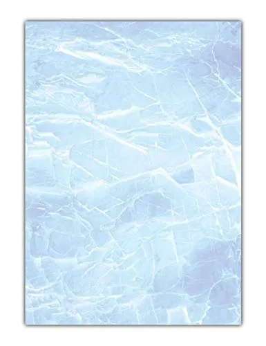 Marmorpapier Motivpapier Briefpapier (MPA-5217, DIN A4, 25 Blatt) Marmor Eis blau Gastronomie