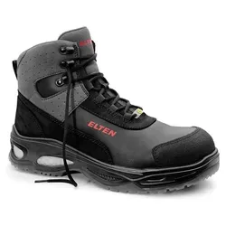 Sicherheitsschnürstiefel Miles Mid S3 SRC ESD - Größe 43 - schwarz - Hochwertige Sicherheitsschnürstiefel für Herren, ESD-gerecht, durchtrittsicher und rutschhemmend, ideal für universelle Branchen. Komfortabel mit atmungsaktivem Innenmaterial und Flexionszone.