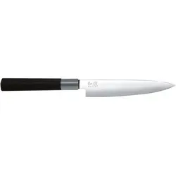 KAI Wasabi Black Allzweckmesser 6715U - Küchenmesser mit 15 cm Klinge, ideal für die kreative Gemüsezubereitung. Der antibakterielle Griff aus Bambuspuder bietet optimale Hygiene und ein fernöstliches Flair in Ihrer Küche.