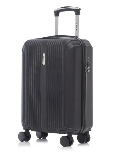 YONSLY Koffer Trolley Reisekoffer M - Schwarz mit 4 Rollen - Robuster Hartschalenreisekoffer mit 360°-Doppelrollen für mühelose Mobilität. Integriertes Sicherheitsschloss und ergonomischer Gummigriff für komfortables Reisen.