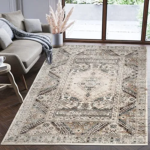 Mazovia Orientteppich Oriente Beige 60 x 100 cm - Pflegeleichter Wohnzimmerteppich mit orientalischem Stil - Hochwertiger Mazovia Teppich aus 100% Polypropylen, ideal für Fußbodenheizung. Der elegante orientalische Stil verleiht jedem Raum Wärme und Komfort. Pflegeleicht und robust für langanhaltende Freude.