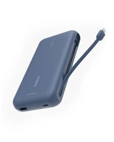 Belkin Powerbank 20.000mAh blau mit 30W USB-C-Kabel - Powerbank mit 20.000mAh und 30W Leistung, ideal für schnelles Laden unterwegs, perfekt für Smartphones und Tablets.