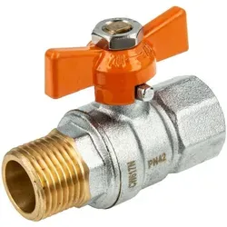 Hermann Schmidt - Hse Unisol Solarkugelhahn Typ 1615, Innen- X Außengewinde Rp 3/4 Zoll (dn 20), Flügelgriff, Ms-verchromt