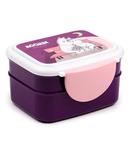Puckator - Bento-Lunchbox mit Besteck und Clipverschluss - Moomin