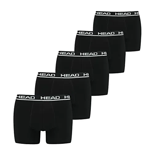 HEAD Herren Men’s Basic Boxers 5er Pack - Boxershorts in Schwarz, bequem und ideal für den täglichen Gebrauch