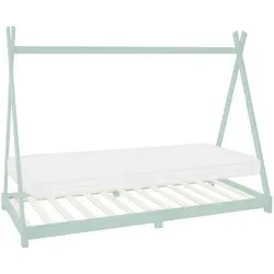 Tipi Kinderbett mit Matratze in Minze 90x200cm