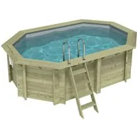 ALTANKA Holzpool Nemo 4,3x3 Höhe 1,18 m GRAU mit Einzubetonierendem Profil BAS7302OSPI2