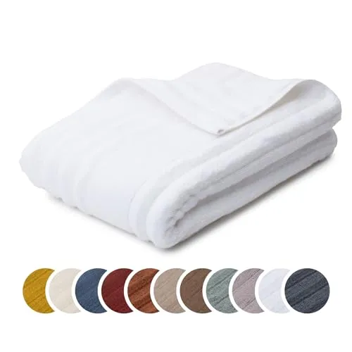 liebling Duschtuch Luxus Bio Baumwolle, Serie Marseille, 770 gr. / m², 70 x 140 cm, Ökotex, 60 Grad, saugstark, schnelltrocknend, Farbe: weiß