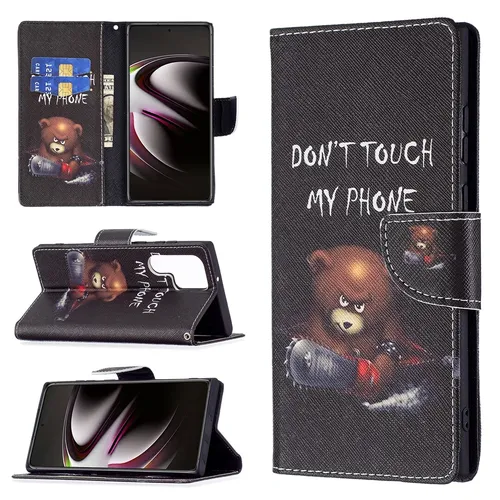 Für Samsung Galaxy S22 Ultra 5G Kunst-Leder Handy Tasche Motiv 1 Hülle Etui Case