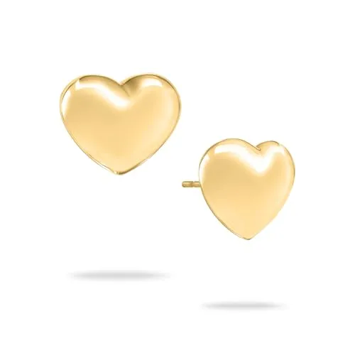 ECHTZEIT Puffy Heart Ohrstecker aus Edelstahl - Ohrringe für Damen, charmante Herzform aus hautverträglichem Edelstahl, 100% wasserfest und ideal als Geschenk für besondere Momente.