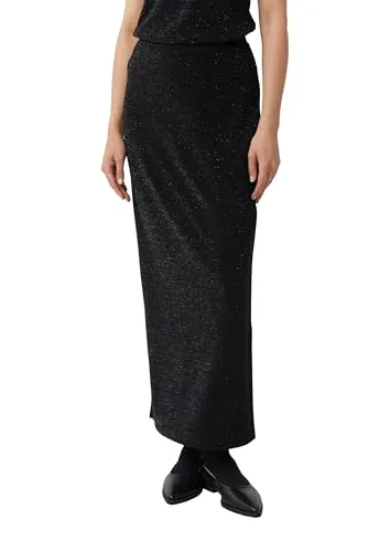 Comma Schmaler Jersey-Rock mit Glitzergarn und Beinschlitz