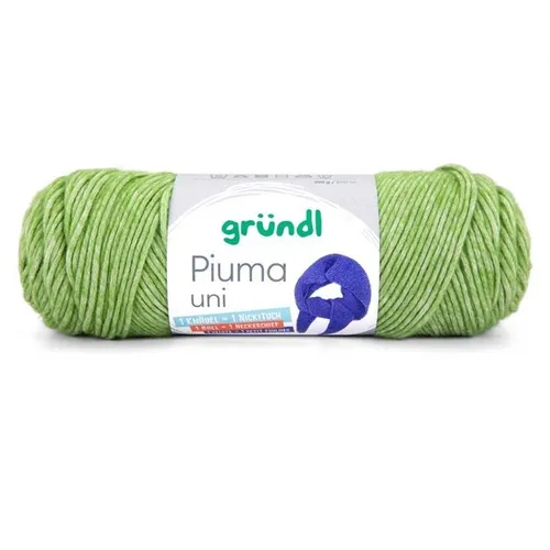GRÜNDL WOLLE PIUMA UNI 100 g WIESENGRÜN STRICKGARN HÄKELGARN