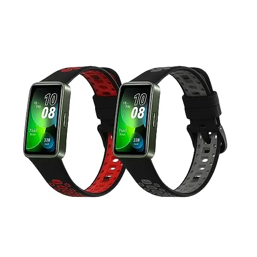 kwmobile 2X Sportarmband kompatibel mit Huawei Band 10/9 / 8 Armband - Fitnesstracker Band Set aus TPU Silikon