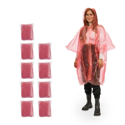 100x Regenponcho Notfall Poncho - Einmal Regenjacke für jede Gelegenheit - Jacken - Robuster Einweg Regenponcho mit Kapuze, ideal für Notfälle und Outdoor-Aktivitäten, leicht und kompakt, perfekt für Festivals oder Reisen.